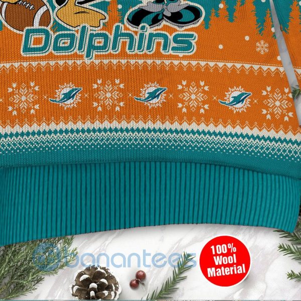 Miami Dolphins Disney Donald Duck Mickey Mouse Goofy Custom Name Christmas 3D Sweater Product Photo