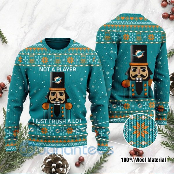 Miami Dolphins I Am Not A Player I Just Crush Alot Ugly Christmas 3D Sweater Product Photo