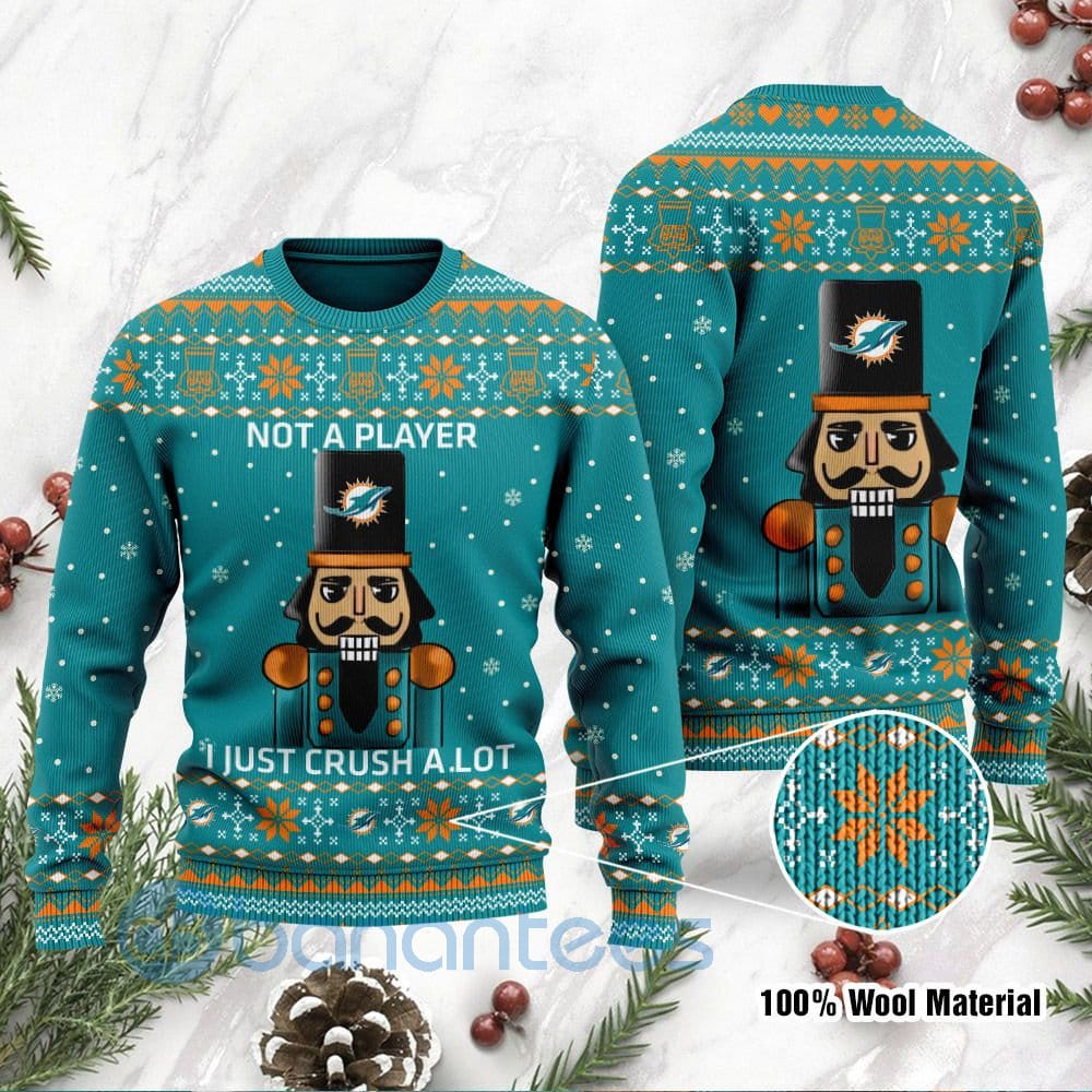 Miami Dolphins I Am Not A Player I Just Crush Alot Ugly Christmas 3D Sweater