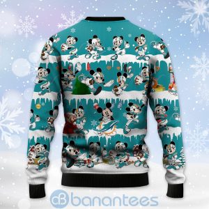 Miami Dolphins Mickey American Football Ugly Christmas 3D Sweater Product Photo