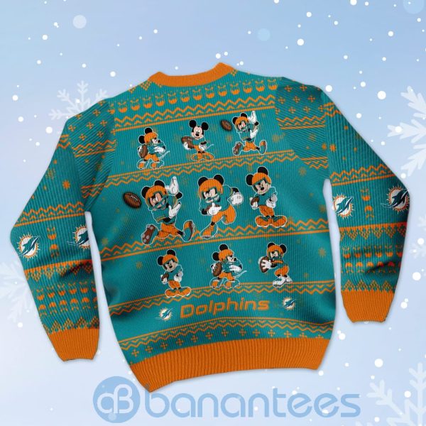 Miami Dolphins Mickey Mouse Ugly Christmas 3D Sweater Product Photo