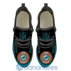 Miami Dolphins Sneakers Big Logo Raze Shoes Black Product Photo