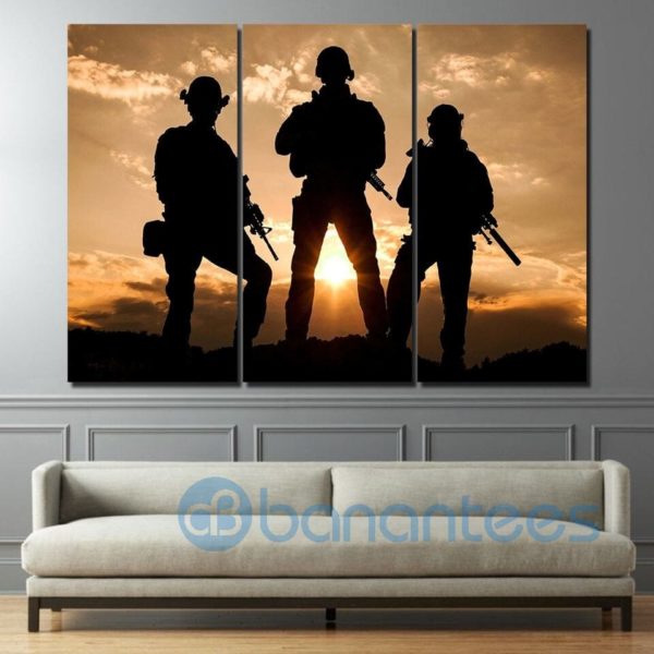 Military Canvas Wall Art Sunset Army Soldiers For Living Room Product Photo