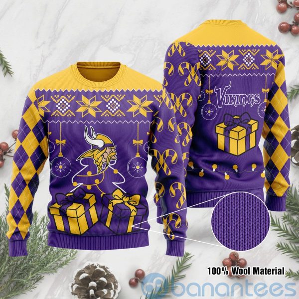 Minnesota Vikings Funny Ugly Christmas 3D Sweater Product Photo