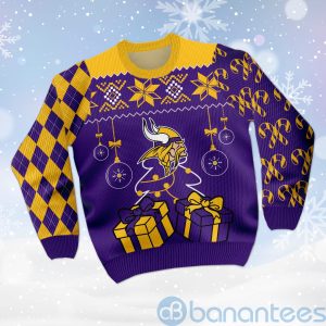 Minnesota Vikings Funny Ugly Christmas 3D Sweater Product Photo