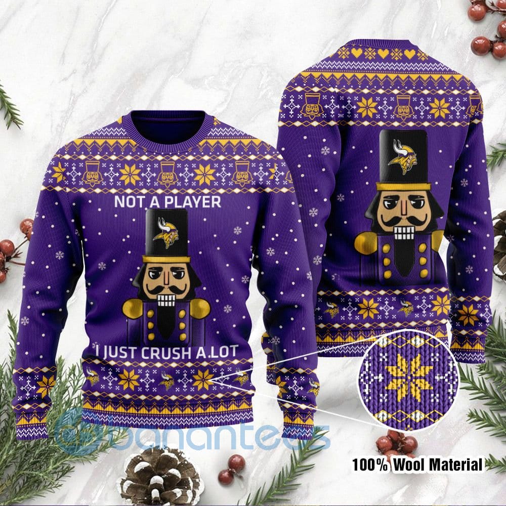 Minnesota Vikings I Am Not A Player I Just Crush Alot Ugly Christmas 3D Sweater