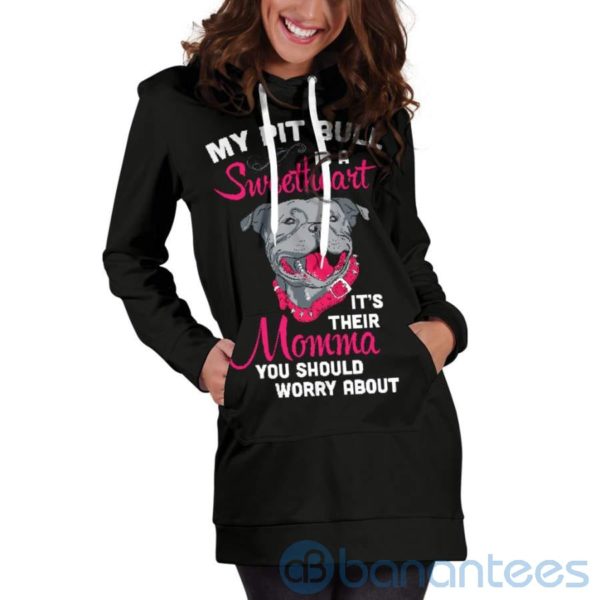 My Pitbull Is A Sweetheart Hoodie Dress For Women Product Photo