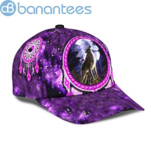 Native American Wolf Purple D Printed Cap Product Photo