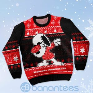 Nebraska Cornhuskers Snoopy Dabbing Ugly Christmas 3D Sweater Product Photo