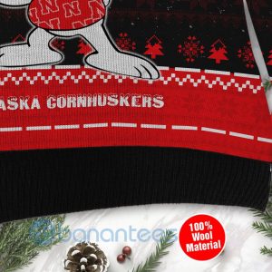 Nebraska Cornhuskers Snoopy Dabbing Ugly Christmas 3D Sweater Product Photo