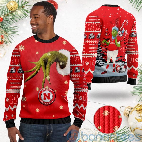 Nebraska Cornhuskers Team Grinch Ugly Christmas 3D Sweater Product Photo