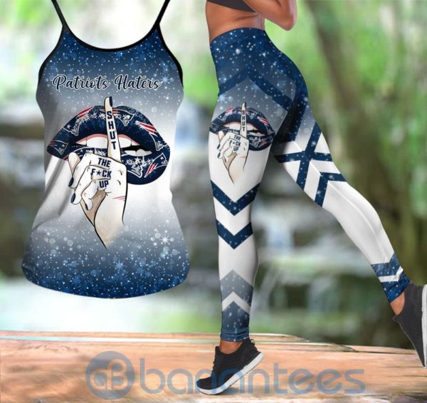New England Patriots Leggings And Criss Cross Tank Top For Women Product Photo