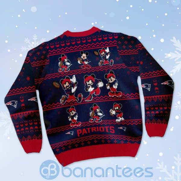 New England Patriots Mickey Mouse Ugly Christmas 3D Sweater Product Photo