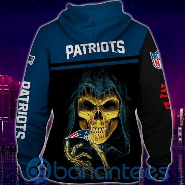 New England Patriots Skull Design All Over Printed 3D Hoodie Zip Hoodie Product Photo