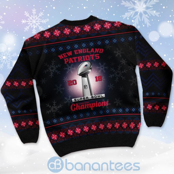 New England Patriots Super Bowl Champions Cup Ugly Christmas 3D Sweater Product Photo