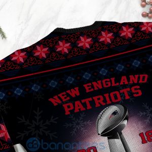 New England Patriots Super Bowl Champions Cup Ugly Christmas 3D Sweater Product Photo