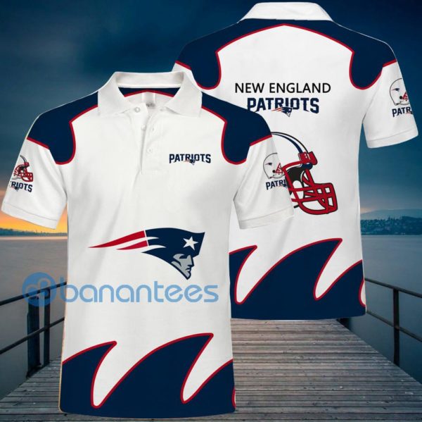 New England Patriots White Polo Shirt For Men Product Photo