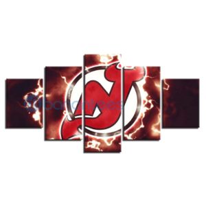 New Jersey Devils Fire Flame Wall Art Thunder For Living Room Bedroom Wall Decor Product Photo