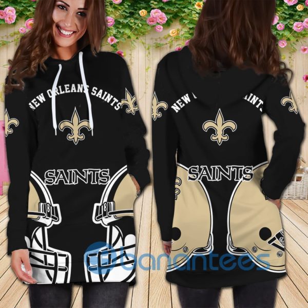 New Orleans Saints All Over Printed 3D Hoodie Dress For Women Product Photo