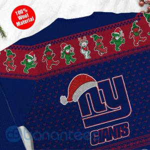 New York Giants Grateful Dead SKull And Bears Custom Name Ugly Christmas 3D Sweater Product Photo