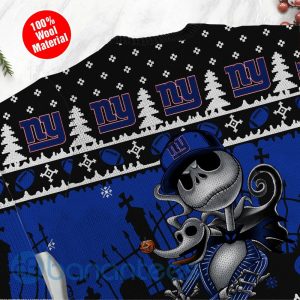 New York Giants Jack Skellington Halloween Ugly Christmas 3D Sweater Product Photo