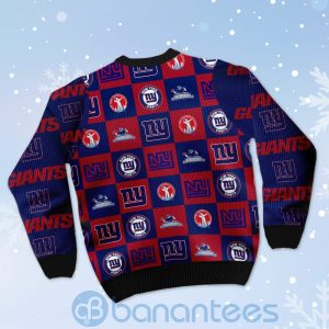 New York Giants Logo Checkered Flannel Design Ugly Christmas 3D Sweater Product Photo