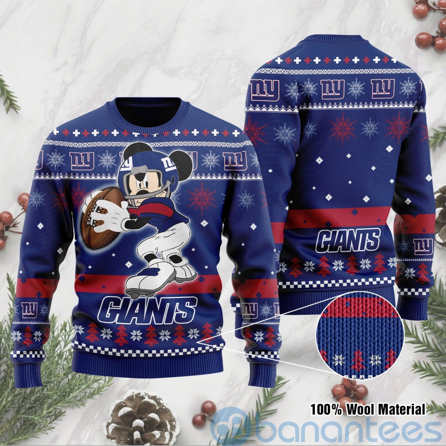 New York Giants Mickey Mouse Funny Ugly Christmas 3D Sweater