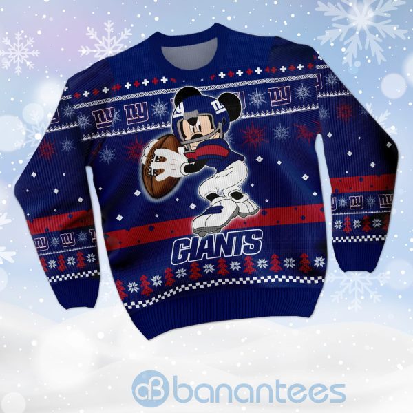 New York Giants Mickey Mouse Funny Ugly Christmas 3D Sweater Product Photo