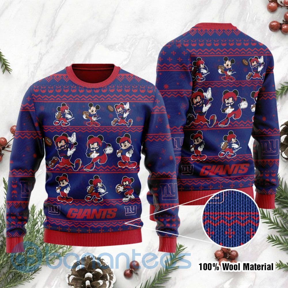 New York Giants Mickey Mouse Ugly Christmas 3D Sweater