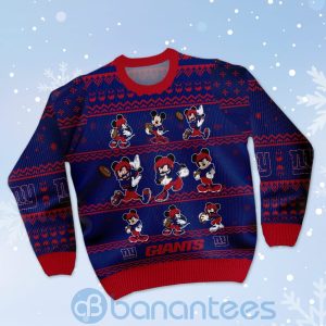 New York Giants Mickey Mouse Ugly Christmas 3D Sweater Product Photo