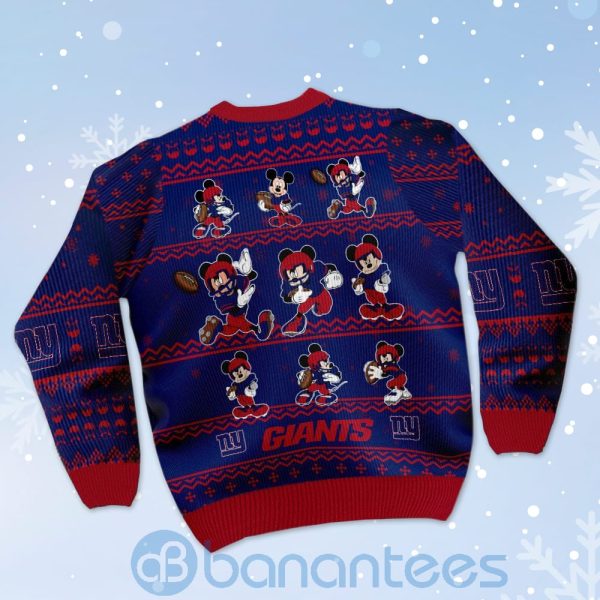 New York Giants Mickey Mouse Ugly Christmas 3D Sweater Product Photo