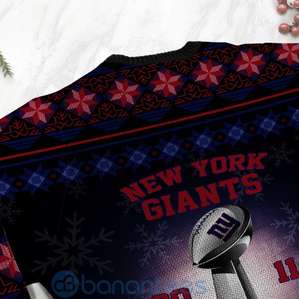 New York Giants Super Bowl Champions Cup Ugly Christmas 3D Sweater Product Photo