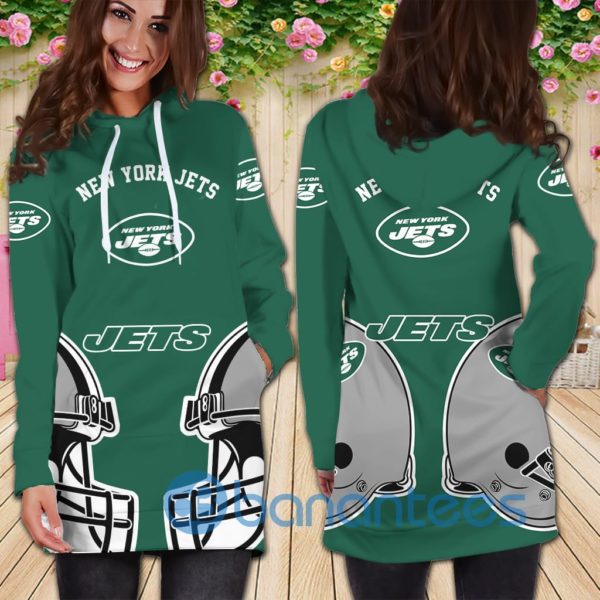 New York Jets All Over Printed 3D Hoodie Dress For Women Product Photo