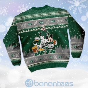 New York Jets Disney Donald Duck Mickey Mouse Goofy Custom Name Christmas 3D Sweater Product Photo