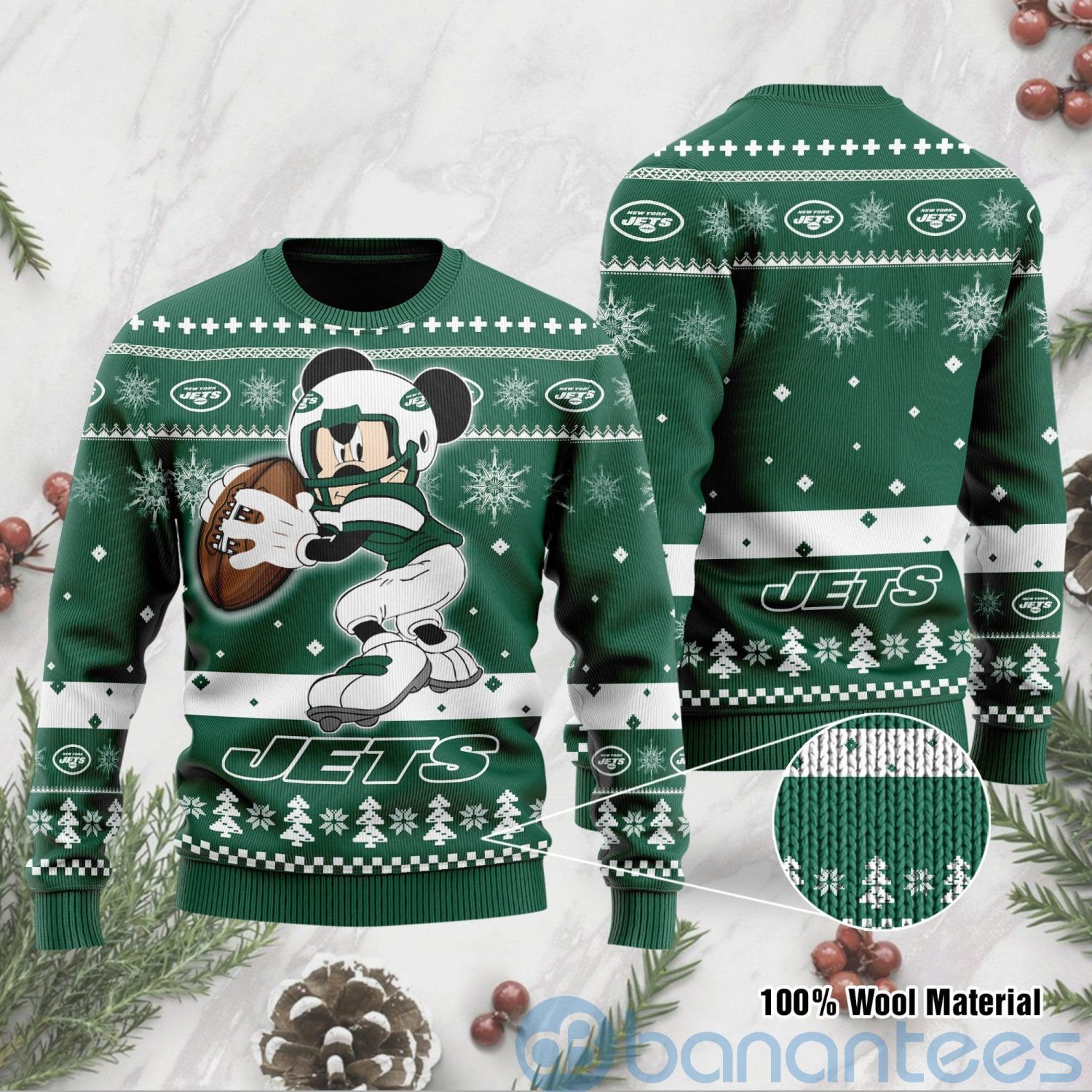 New York Jets Mickey Mouse Funny Ugly Christmas 3D Sweater