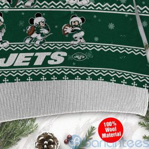 New York Jets Mickey Mouse Ugly Christmas 3D Sweater Holiday Party Product Photo