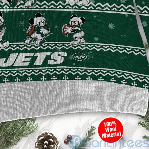 New York Jets Mickey Mouse Ugly Christmas 3D Sweater Holiday Party Product Photo