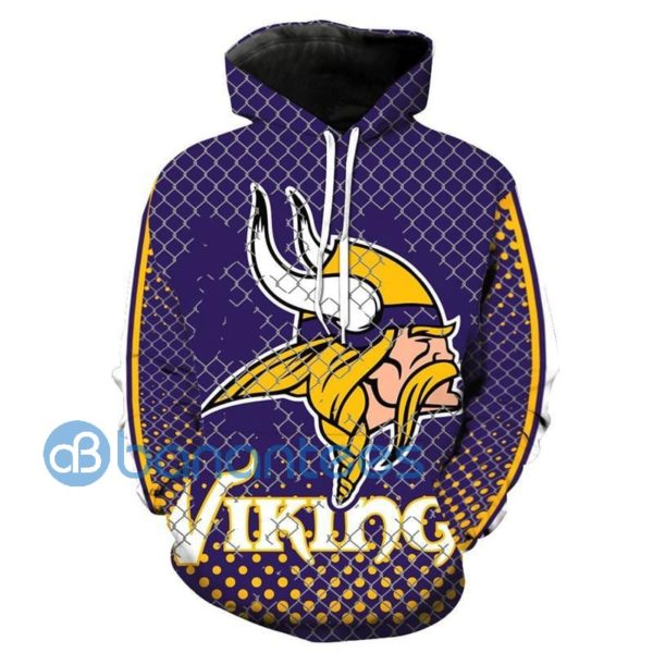 NFL Football Minnesota Vikings Full Printed 3D Hoodie Zip Hoodie Product Photo
