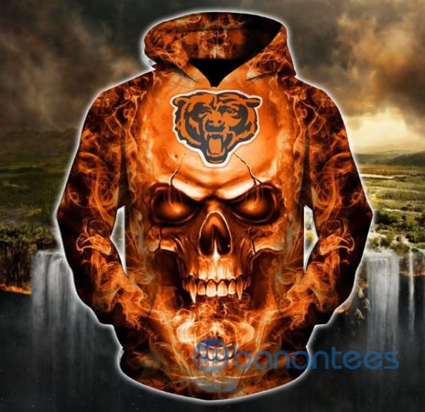 NFL Skull Chicago Bears All Over Printed 3D Hoodie Zip Hoodie Product Photo
