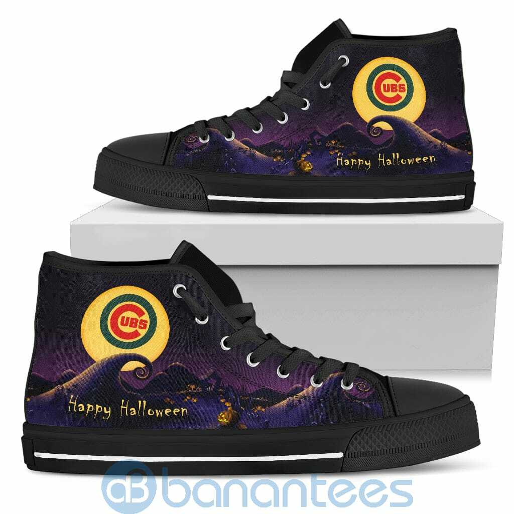 Nightmare Before Christmas Happy Halloween Chicago Cubs High Top Shoes