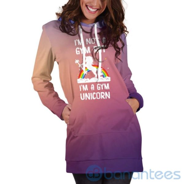 Not A Gym Rat Unicorn Hoodie Dress For Women Product Photo