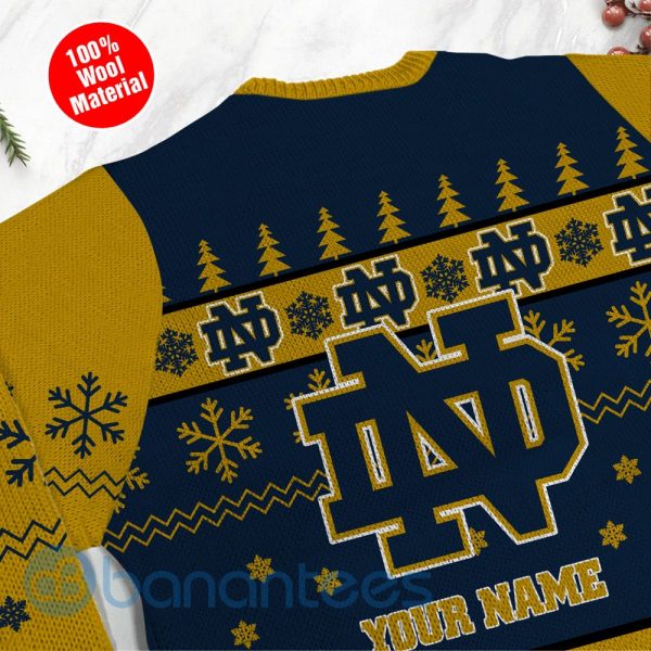 Notre Dame Fighting Irish Custom Name Personalized Ugly Christmas 3D Sweater Product Photo