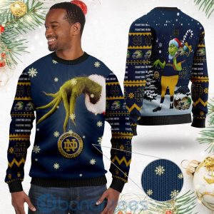 Notre Dame Fighting Irish Team Grinch Ugly Christmas 3D Sweater Product Photo