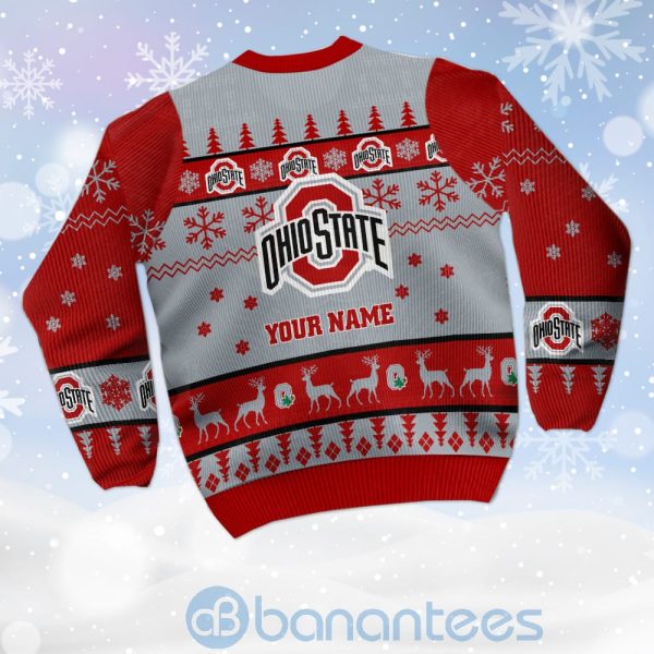 Ohio State Buckeyes Custom Name Personalized Ugly Christmas 3D Sweater Product Photo