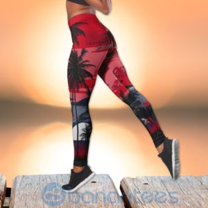 Ole Miss Rebels Sunset Leggings And Criss Cross Tank Top For Women Product Photo