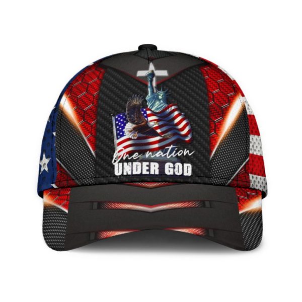 One Nation Under God America Flag All Over Printed 3D Cap Product Photo