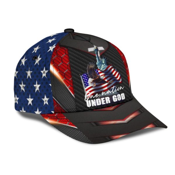 One Nation Under God America Flag All Over Printed 3D Cap Product Photo