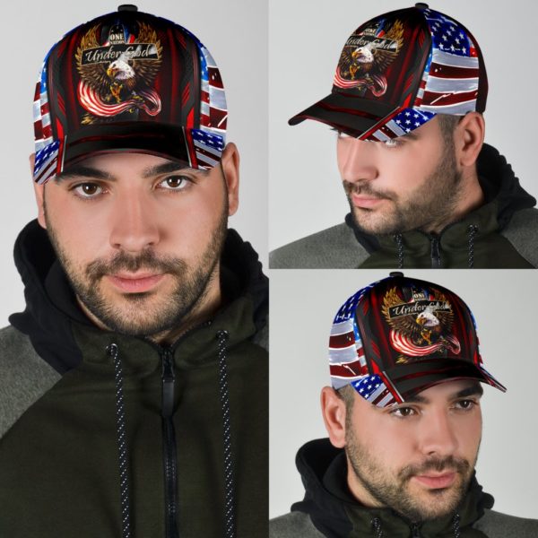 One Nation Under God Jesus Printed All Over Printed 3D Cap Product Photo