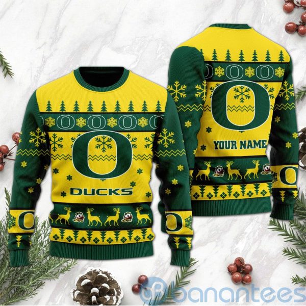 Oregon Ducks Custom Name Personalized Ugly Christmas 3D Sweater Product Photo