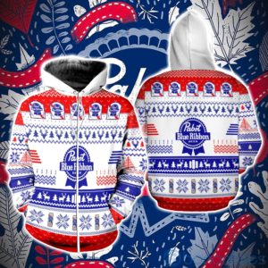 Pabst Blue Ribbon Beer Lover Ugly Christmas All Over Printed 3D Shirt Product Photo